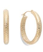 Diamond-cut Hoop Earrings In 10k Gold, 26mm