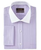 Tasso Elba Men's Classic-fit Non-iron French Cuff Dress Shirt With Contrast Collar, Only At Macy's