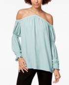 1.state Off-the-shoulder Smocked-sleeve Top