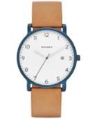 Skagen Men's Bone Leather Strap Watch 40mm Skw6325