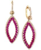 Effy Ruby (5 Ct. T.w.) And Diamond (3/4 Ct. T.w.) Earrings In 14k Gold