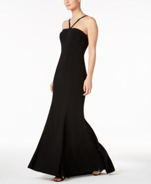 Calvin Klein Crisscross Crepe Gown