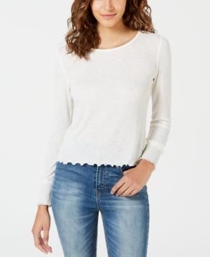 American Rag Juniors' Smocked-cuff Rib-knit Top, Created For Macy's