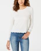 American Rag Juniors' Smocked-cuff Rib-knit Top, Created For Macy's