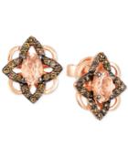 Le Vian Chocolatier Peach Morganite (5/8 Ct. T.w.) & Diamond (1/3 Ct. T.w.) Stud Earrings In 14k Rose Gold
