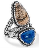 American West Picture Jasper And Blue Lapis Ring In Sterling Silver