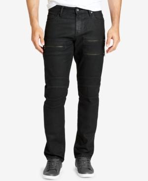 William Rast Men's Slim Straight Fit Stretch Moto Jeans