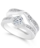 Charter Club Silver-tone Cubic Zirconia Pave Double Ring, Only At Macy's
