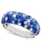 Saph Splash By Effy Shades Of Sapphire Band Ring (2-7/8 Ct. T.w.) In Sterling Silver