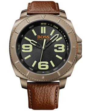 Boss Orange Men's Sao Paulo Brown Leather Strap Watch 50mm 1513164