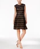 Vince Camuto Sequined Lace Fit & Flare Dress