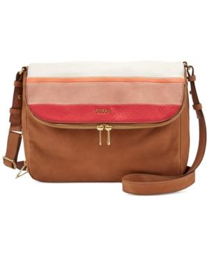 Fossil Preston Colorblock Leather Flap Bag