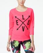 Material Girl Active Juniors' Love Cutout-back Glitter Graphic Top, Only At Macy's