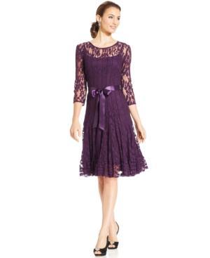 Msk Illusion Floral Lace Dress