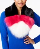 Betsey Johnson Xox Trolls Faux-fur Colorblocked Muffler, Only At Macy's