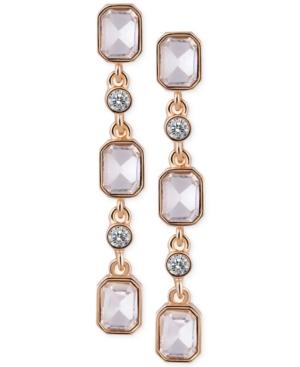 T Tahari Gold-tone Crystal Drop Earrings