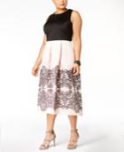 Sl Fashions Plus Size Colorblocked Midi Dress