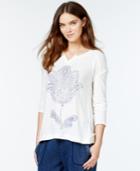 Lucky Lotus By Lucky Brand Graphic Tulip-back Top