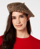 I.n.c. Leopard-print Wool Beret, Created For Macy's