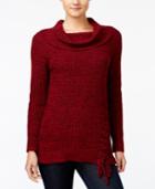 Jessica Simpson Lace-up Cowl-neck Sweater