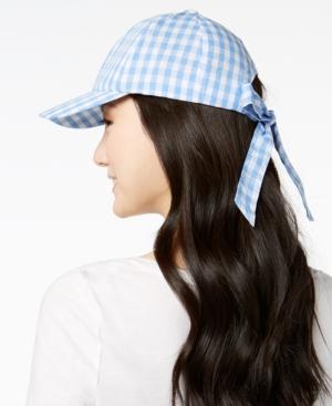 I.n.c. Gingham Bow-back Baseball Cap, Created For Macy's