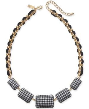I.n.c. Gold-tone Tweed Link Cord Statement Necklace, 18-1/2 + 3 Extender, Created For Macy's