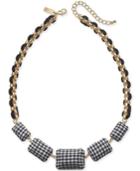 I.n.c. Gold-tone Tweed Link Cord Statement Necklace, 18-1/2 + 3 Extender, Created For Macy's