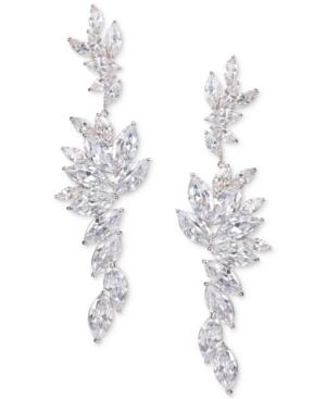 Nina Silver-tone Layered Cubic Zirconia Drop Earrings