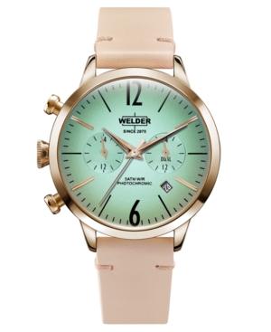 Welder Women's Pink Leather Strap Watch 38mm