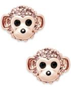 Kate Spade New York Rose Gold-tone Crystal Monkey Stud Earrings