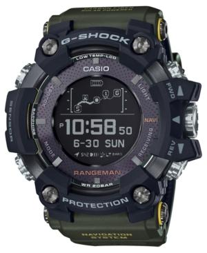 G-shock Men's Digital Gps Olive Green Resin Strap Watch 57.7mm