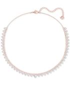Swarovski Rose Gold-tone Crystal Triangle Choker Necklace, 14-3/4 + 1-3/4 Extender