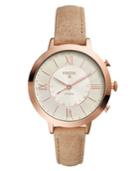 Fossil Q Women's Jacqueline Nude Leather Strap Hybrid Smart Watch 36mm