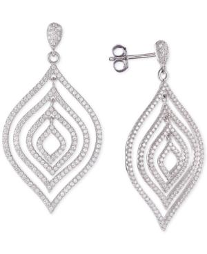 Tiara Cubic Zirconia Orbital Drop Earrings In Sterling Silver