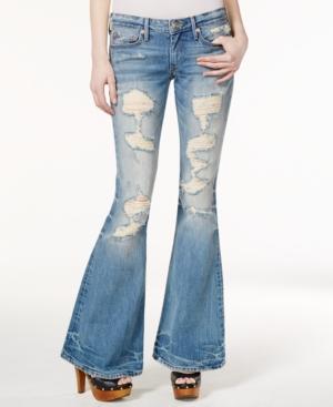 True Religion Karlie Ripped Vintage Wash Bell Bottom Jeans