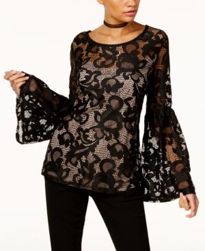 Inc International Concepts Lace Bell-sleeve Top, Created For Macy's