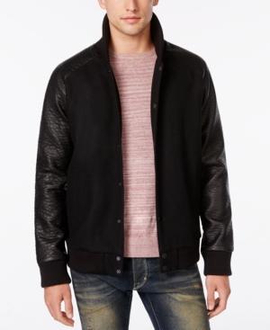 American Rag Wool Bomber Jacket With Pleather Sleeves, Only At Macy's