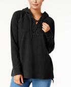 Style & Co Long-sleeve Lace-up Hoodie, Created For Macy's