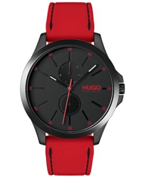 Hugo Men's #jump Red Rubber Strap Watch 41mm