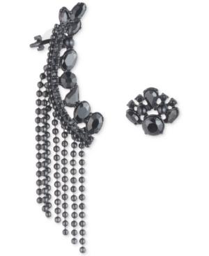 Marchesa Black-tone Jet Stone & Bead Mismatch Earrings
