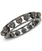 Inc International Concepts Hematite-tone Metallic Pave Orb Openwork Hinged Bangle Bracelet, Only At Macy's