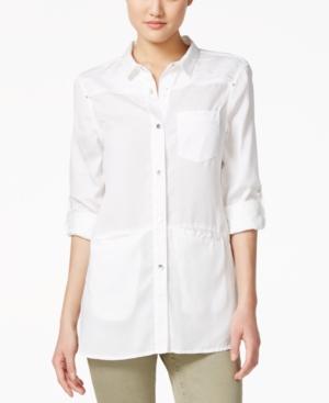 Calvin Klein Jeans Three-quarter-sleeve Button-front Shirt