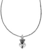 King Baby Crown Heart 18 Pendant Necklace In Sterling Silver