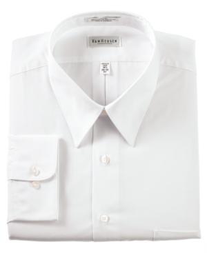 Van Heusen Dress Shirt, White Poplin Solid Long Sleeve Shirt