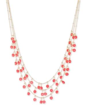 Anne Klein Gold-tone Shaky Bead Layer Necklace