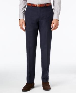 Calvin Klein Men's Extra-slim Fit Navy Blue Geometric Dress Pants