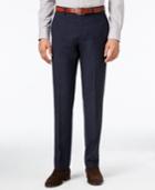 Calvin Klein Men's Extra-slim Fit Navy Blue Geometric Dress Pants