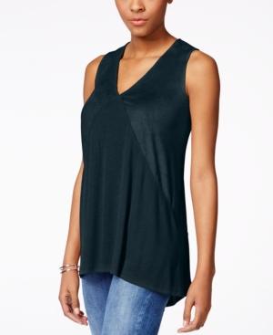 Style & Co. Faux Suede High Low Tank Top, Only At Macy's