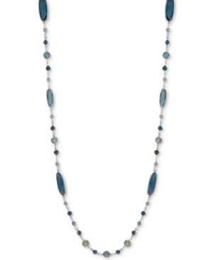 Anne Klein Silver-tone Multi-stone 42 Strand Necklace