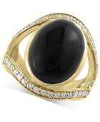 Eclipse By Effy Onyx (10 Ct. T.w.) And Diamond (1/2 Ct. T.w.) Ring In 14k Gold
